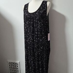 Joyspun Black Starry Sleeveless Dress/Nightgown